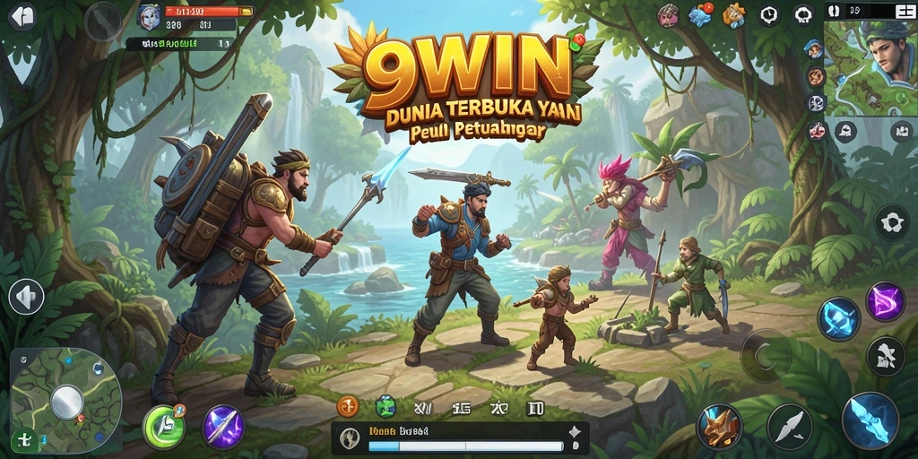 Screenshot gameplay 9WIN menampilkan eksplorasi dunia terbuka yang mendebarkan.