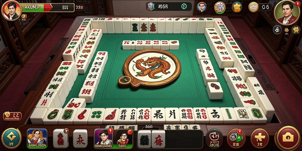 Tampilan gameplay Mahjong yang seru dan menarik dari AKUNJP.