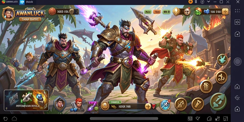 Gameplay mendebarkan dari AWANLUCK di medan peperangan.