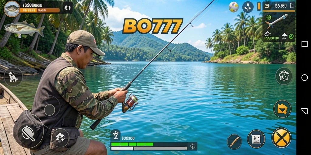 Screenshot BPO777 menampilkan gameplay yang seru dengan berbagai ikan yang dapat ditangkap.