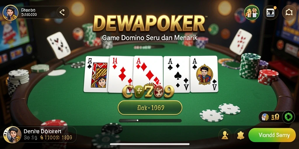 Tampilan gameplay seru di DEWAPOKER dengan teman-teman.