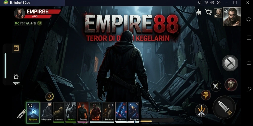 Screenshot gameplay EMPIRE88 yang menampilkan suasana mencekam dan kegelapan.