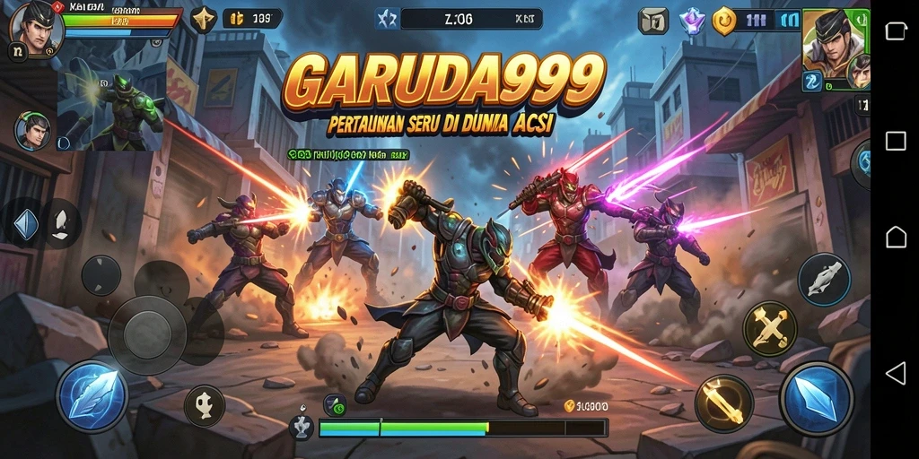 Tangkapan layar aksi dari GARUDA999 dengan pertarungan yang mendebarkan.
