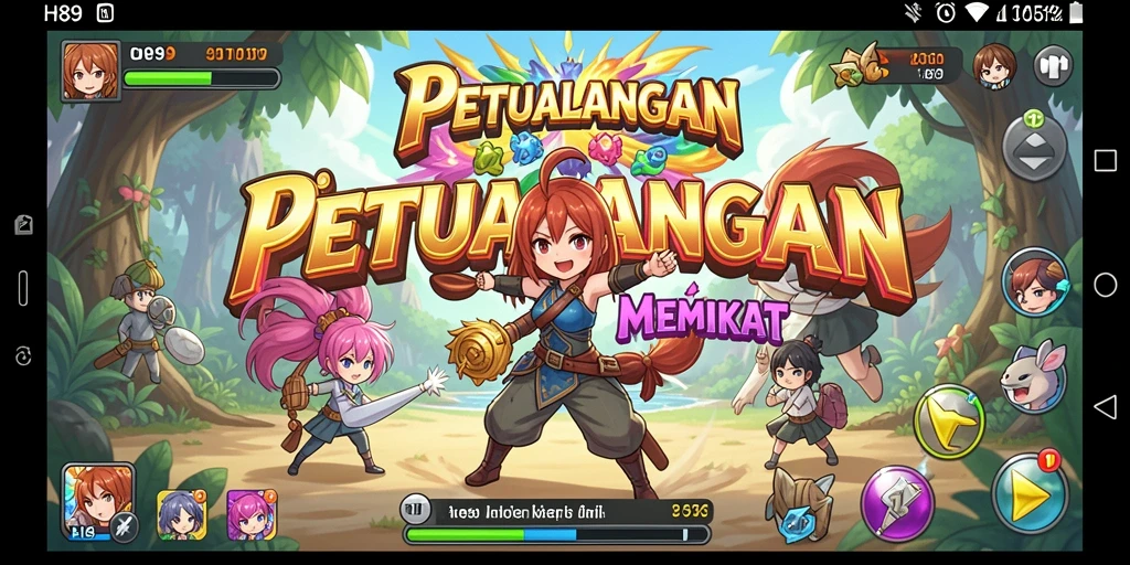 Tampilan gameplay H89 yang dinamis dan penuh warna dalam dunia Anime.