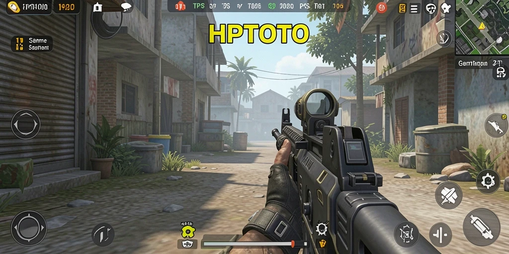 Screenshot HPTOTO menampilkan aksi tembak-menembak yang intens dalam gameplay TPS.