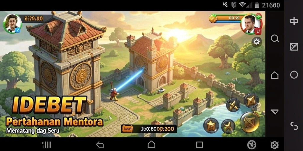 Tangkapan layar utama dari gameplay Tower Defense yang mendebarkan.