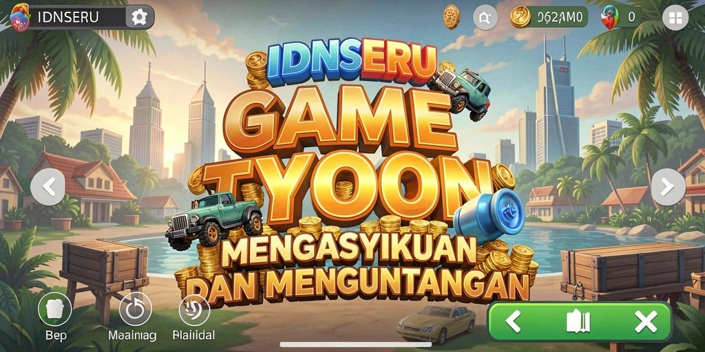 Screenshot gameplay IDNSERU yang menampilkan manajemen bisnis yang seru.