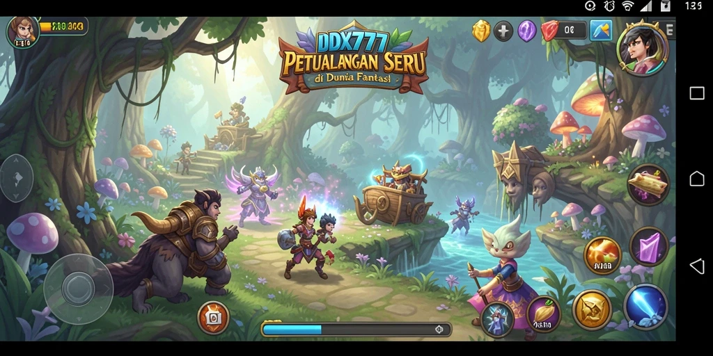 Screenshot menunjukkan aksi seru dalam pertempuran RPG IDX777.
