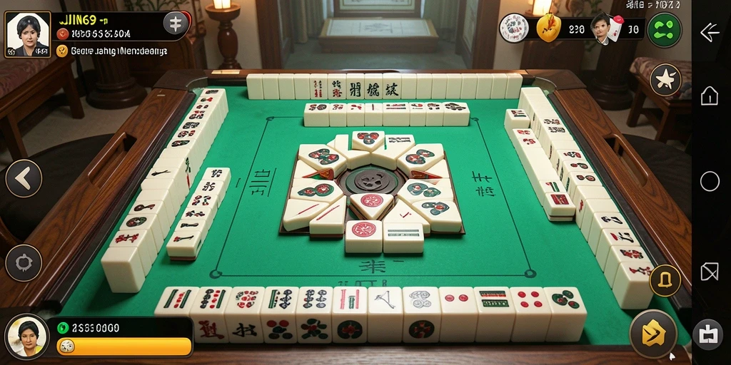 Screenshot JIN69 menunjukkan pemain menikmati permainan Mahjong yang seru.