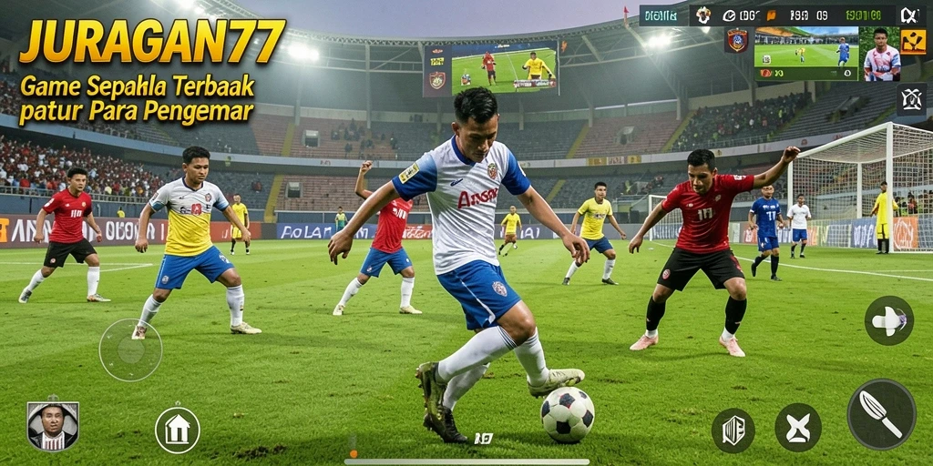 Tampilan gameplay JURAGAN77 dengan aksi sepak bola yang dinamis.