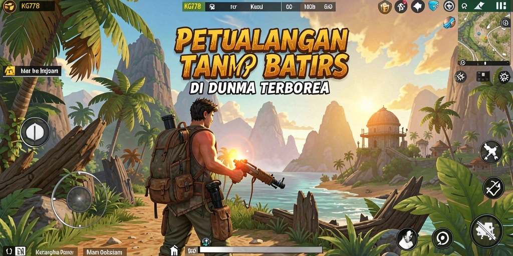 Tangkapan layar dari gameplay <strong>KG778</strong> di dunia terbuka yang luas.