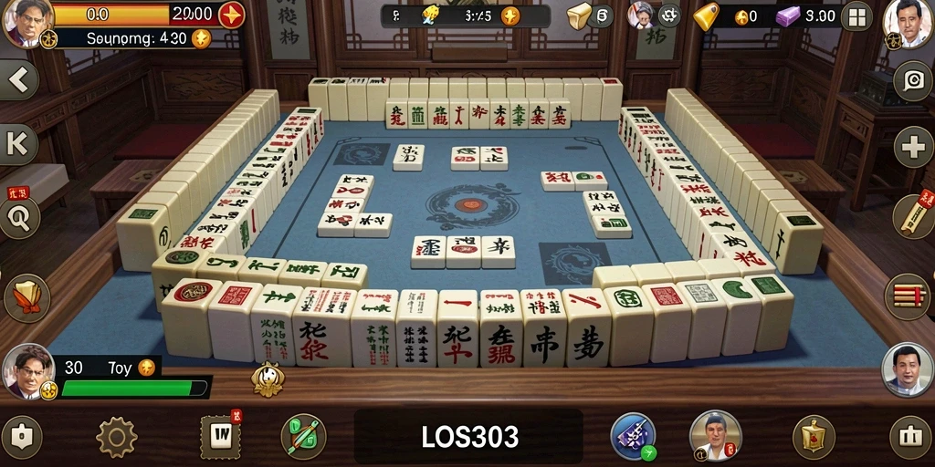 Tampilan gameplay Mahjong yang seru di LOS303.