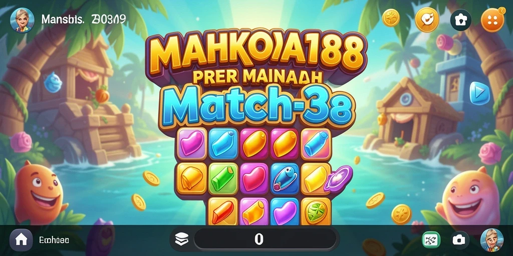 Screenshot gameplay MAHKOTA188 yang menampilkan aksi Match-3 yang seru.