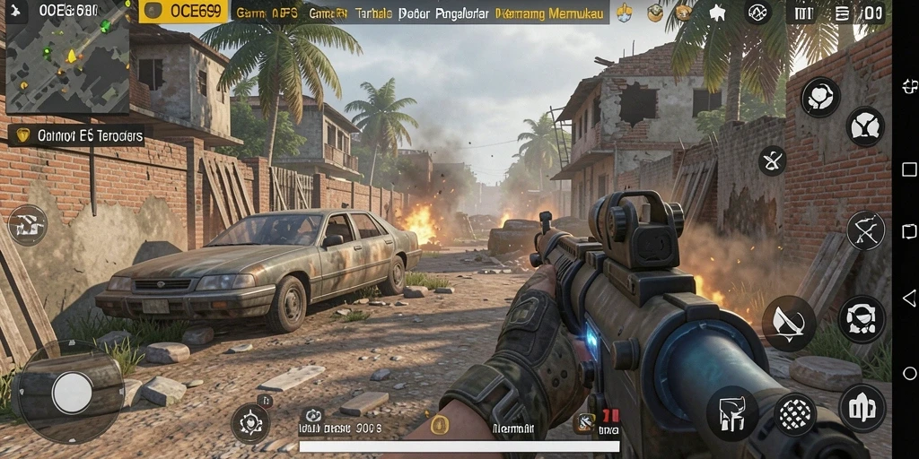 Gameplay intens dalam OCE69 dengan aksi menembak seru.