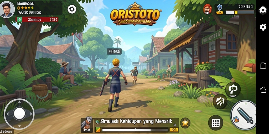 Tampilan gameplay ORISTOTO yang realistis dan interaktif dalam dunia simulasi.