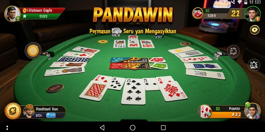Tampilan seru gameplay Gaple di PANDAWIN dengan interaksi sosial yang menyenangkan.