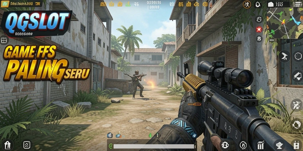 Screenshot gameplay QQSLOT yang menunjukkan aksi tembak-menembak yang seru.