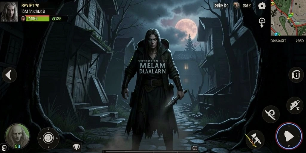 Screenshot gameplay RPVIP1 menampilkan suasana kegelapan yang mencekam.