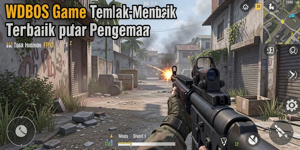 Screenshot utama menunjukkan aksi tembak-menembak seru di WDBOS.